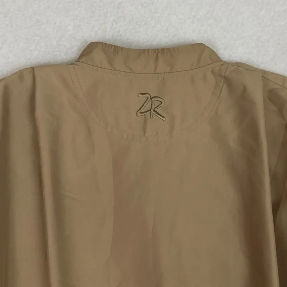 Zero Restriction Mens XL Golf Windshirt Beige Short Sleeve Pullover Anorak